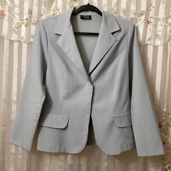Light Grey & White Pin Stripe Jacket - Picture 1 of 7